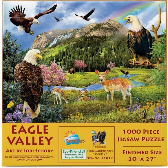 3/$55❤️new sealed EAGLE VALLEY by Lori Schory SunsOut 1000 pc puzzle Made in USA - Picture 9 of 9
